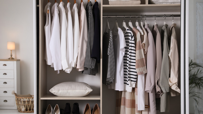 clothing hanging closet