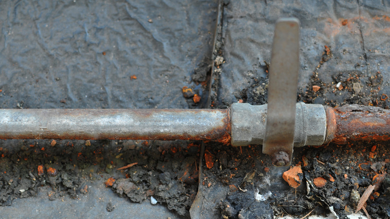 Old metal water pipe