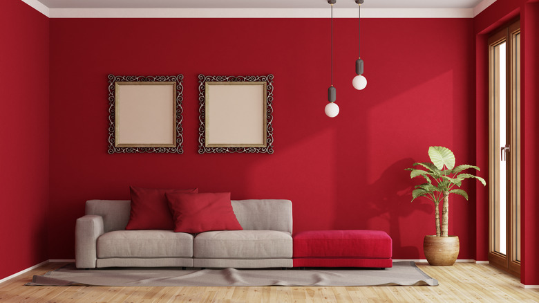 Red living room