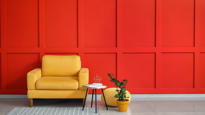 Red living room