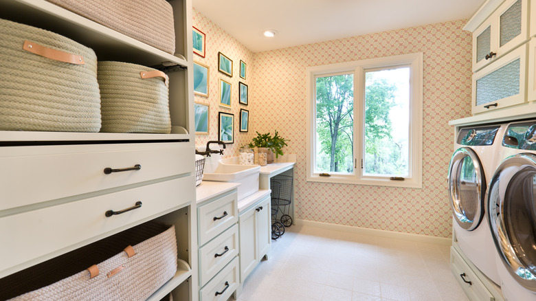 spacious laundry room with sink