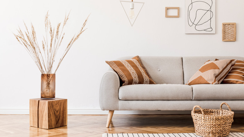 Living room with wood accents