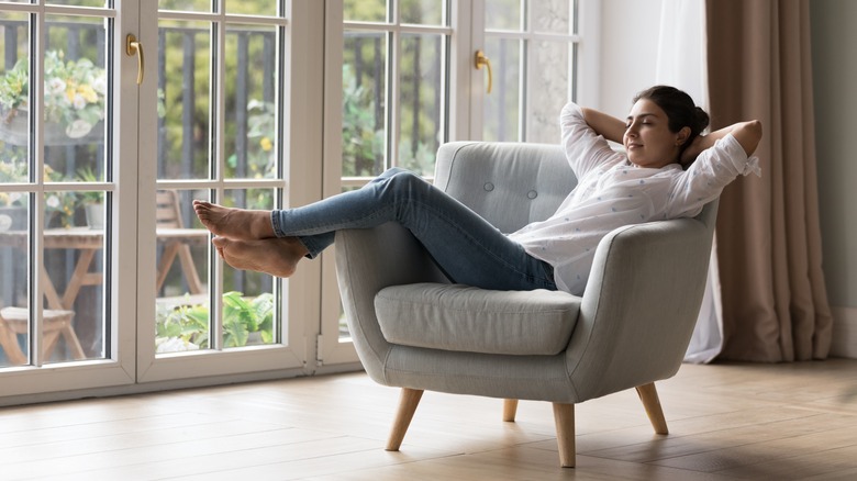 Chair in front of a window