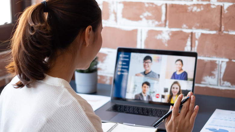 Person in work video conference