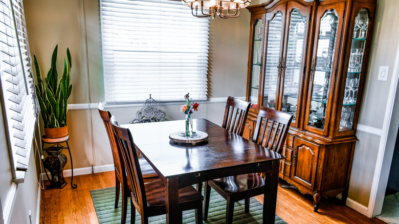 china cabinet by a table