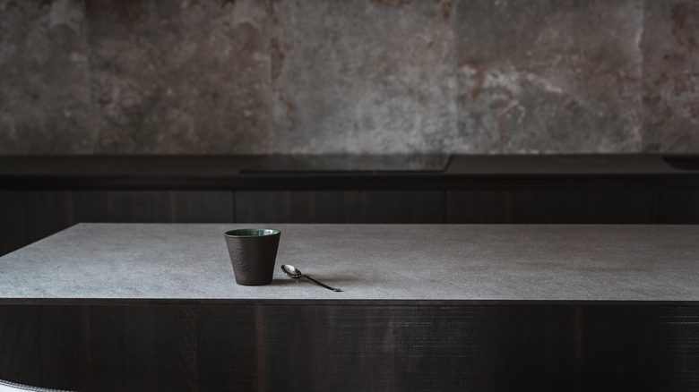 Dark countertops with dark walls