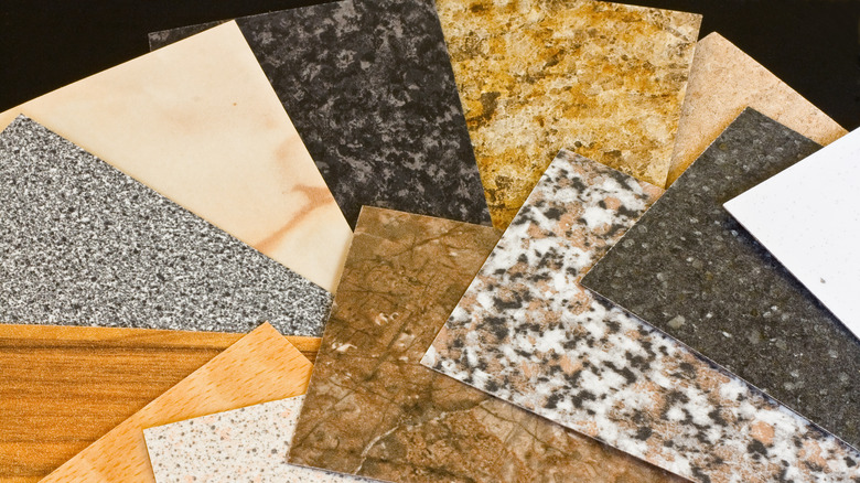 Countertop swatches with granite laminate