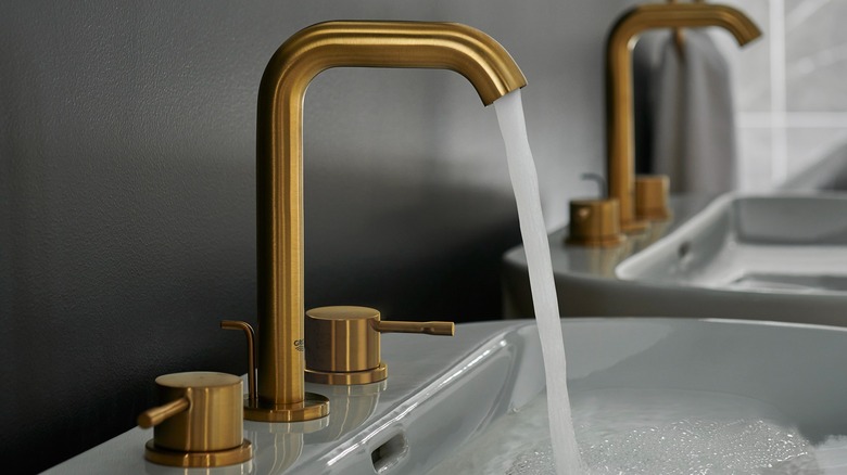 gold GROHE bathroom faucet