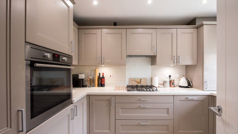 Kitchen with overlay cabinets