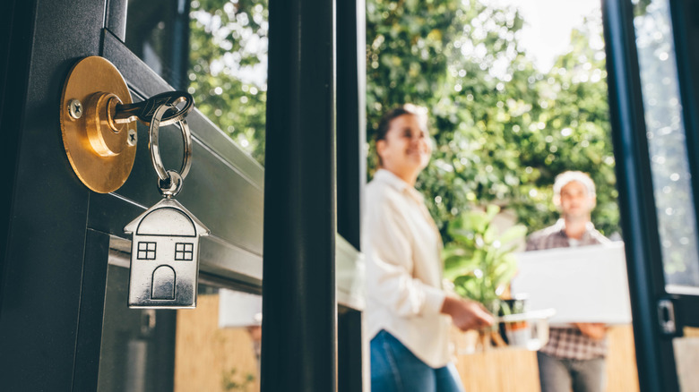 Couple moving into new home