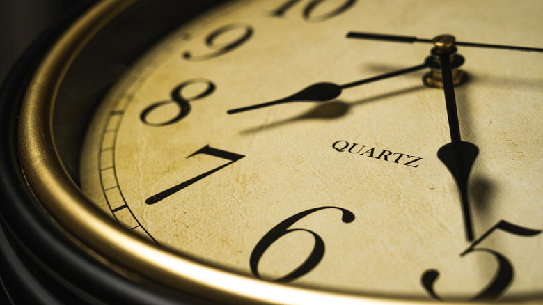 Close up of large Quartz clock