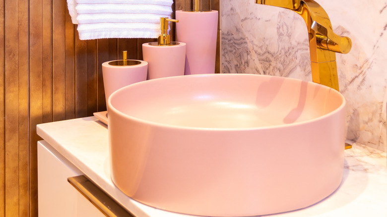 Pink bathroom sink