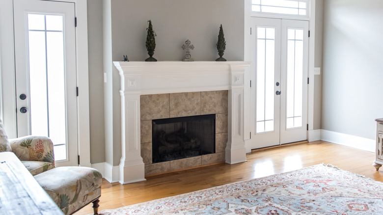 porcelain tile fireplace 