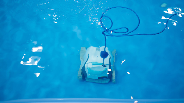 robotic cleaner in pool