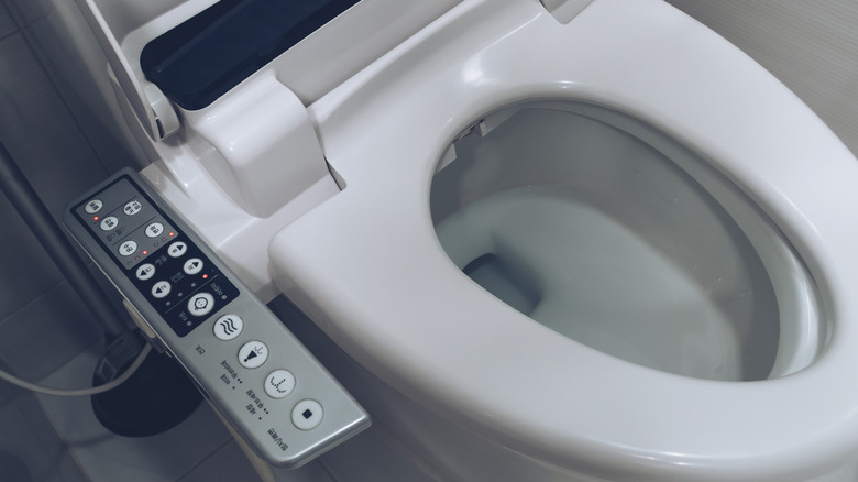 Toilet with controls