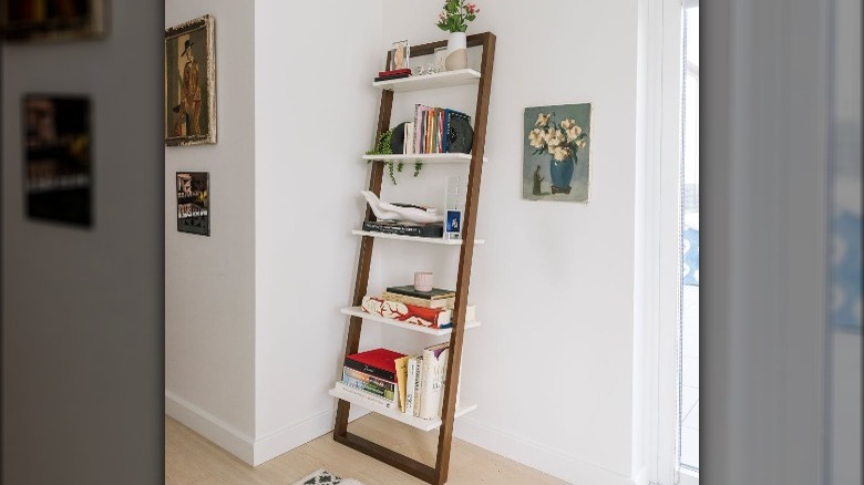 leaning bookcase