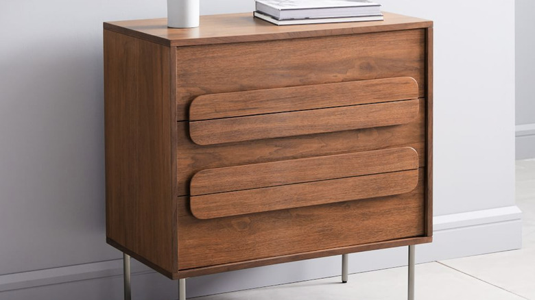 walnut finish dresser