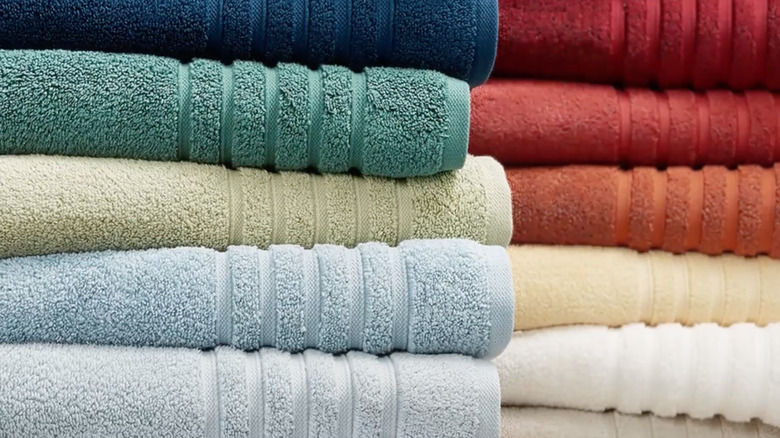 colorful folded bath towels