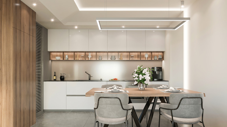 kitchen with LED lighting