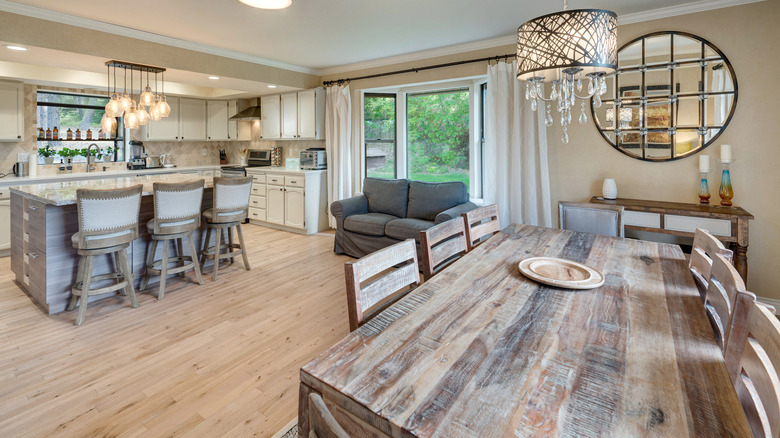 Kitchen with white oak floors