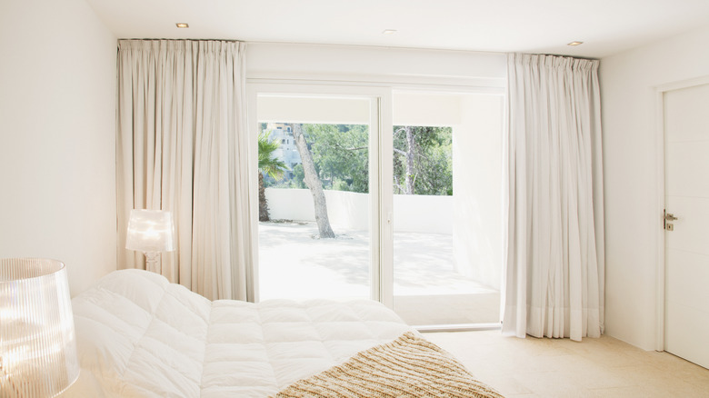 White breezy bedroom curtains