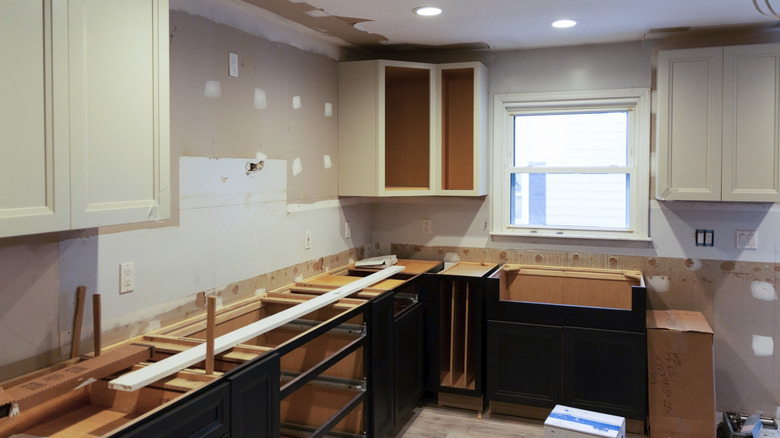 unfinished kitchen construction