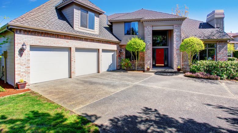 Home with concrete driveway