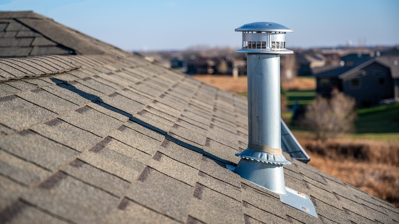 brown shingles on roof