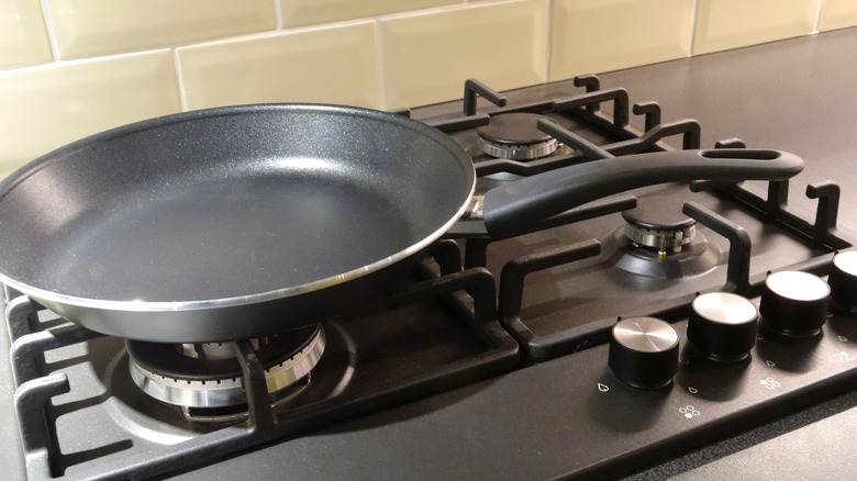 nonstick pan on stove range