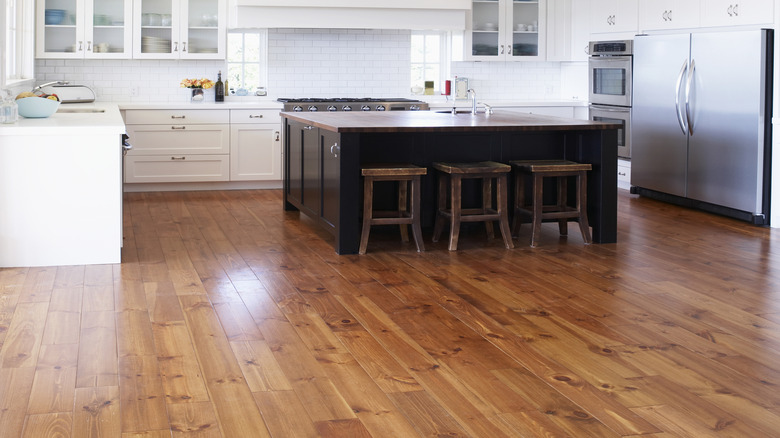 Hardwood flooring in kitchen