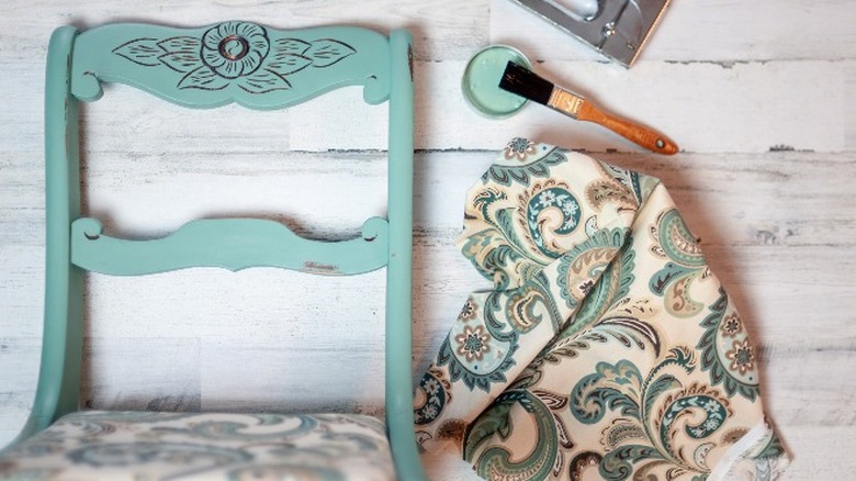 chair frame painted teal