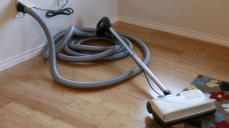 Plugged in vacuum on ground