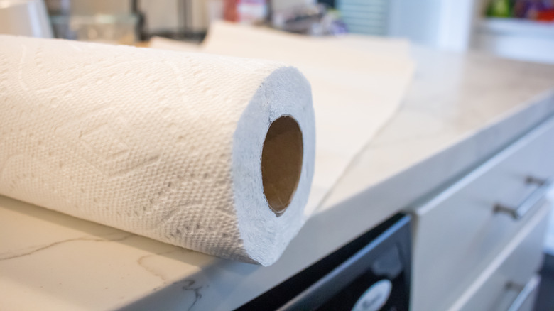 Paper towels on laminate counters