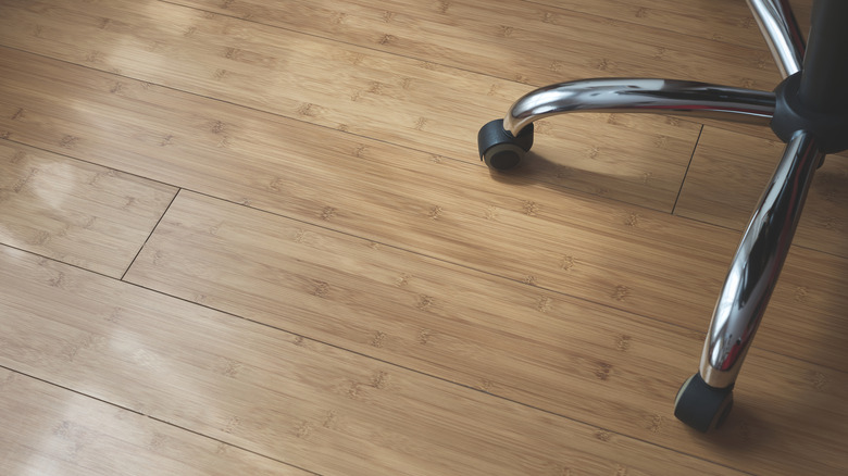 A bamboo floor with a visible grain pattern