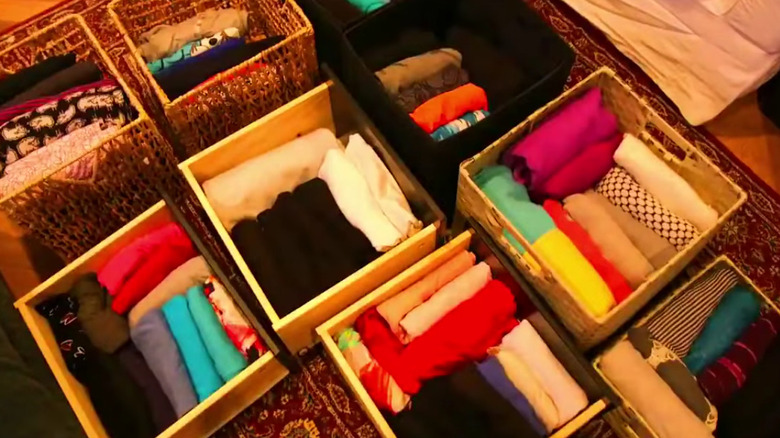 Marie Kondo folding clothes