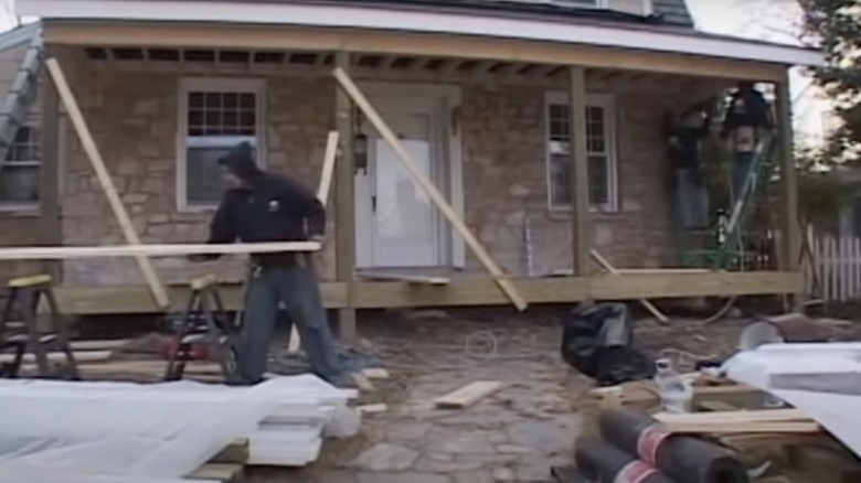 Porch under construction 