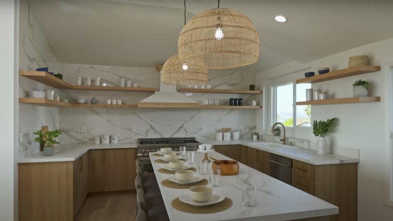 open shelves in kitchen