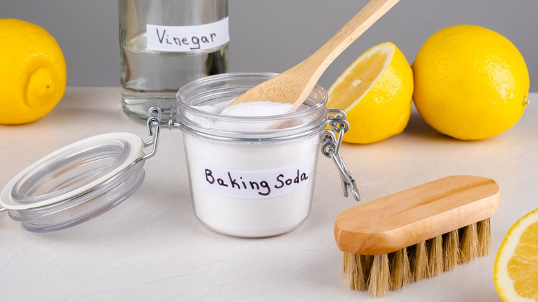 Labeled jar of baking soda 