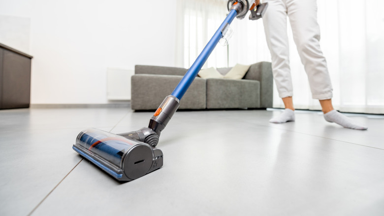 vacuuming tiles 