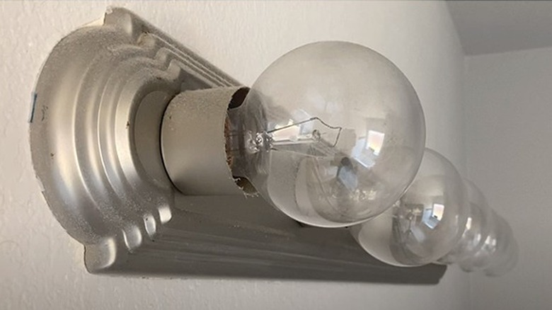 Old silver metal vanity light