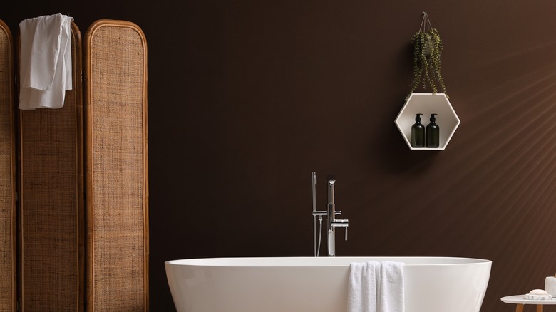 dark brown bathroom