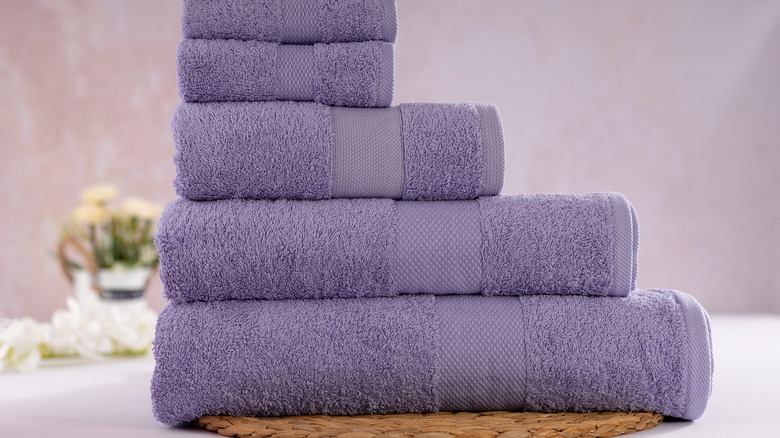 stack of lavender towels