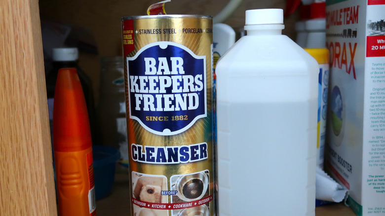 Bar Keepers Friend in cabinet