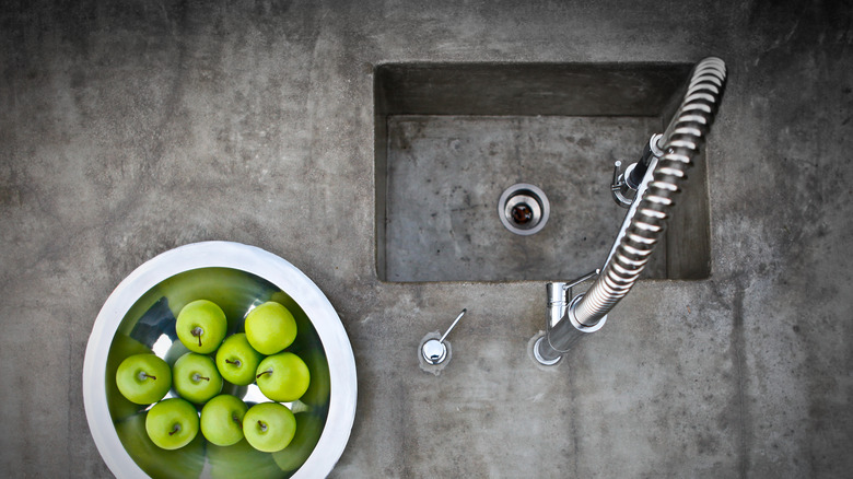 grey concrete kitchen countertop