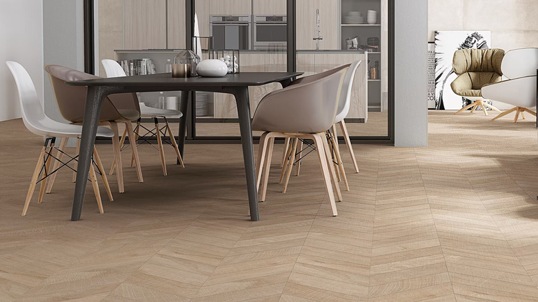 Wood look porcelain tile floors