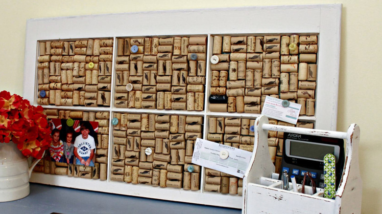 wine cork board window diy