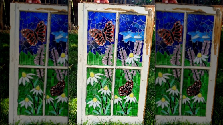 colorful glass mosaic piece