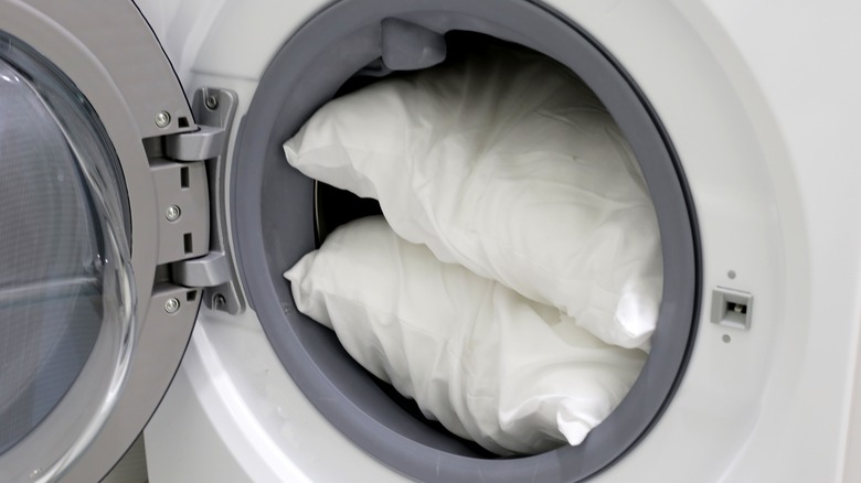 pillows in washing machine