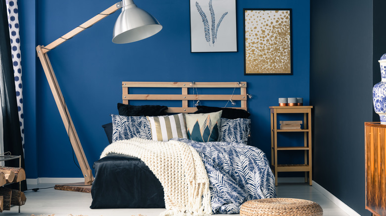 Dark blue bedroom