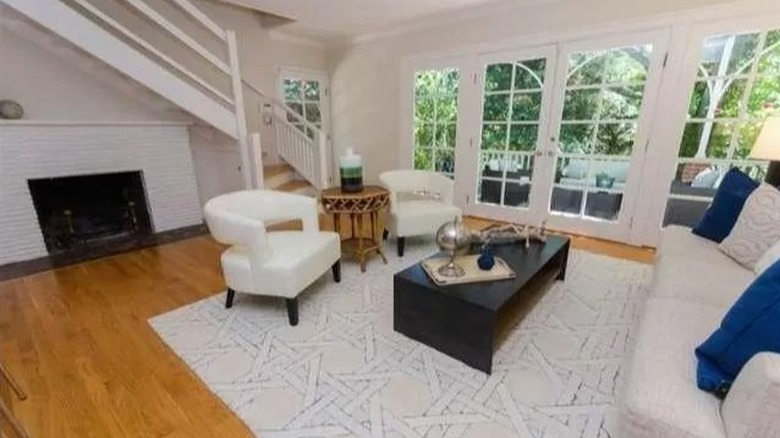 living room with french doors 